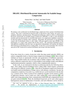 DRASIC: Distributed Recurrent Autoencoder for Scalable Image Compression