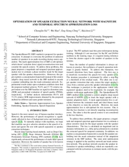 Optimization of Speaker Extraction Neural Network with Magnitude and
  Temporal Spectrum Approximation Loss