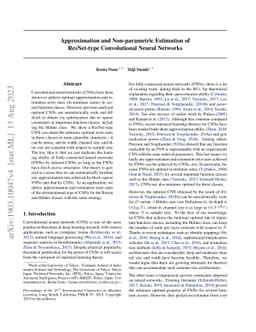 Approximation and Non-parametric Estimation of ResNet-type Convolutional
  Neural Networks