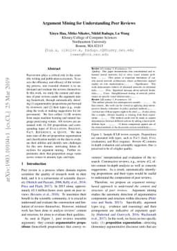 Argument Mining for Understanding Peer Reviews