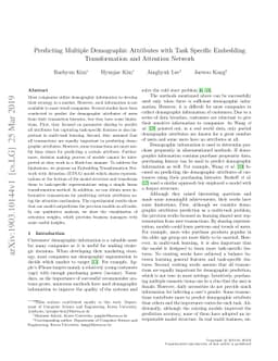 Predicting Multiple Demographic Attributes with Task Specific Embedding
  Transformation and Attention Network