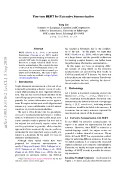 Fine-tune BERT for Extractive Summarization