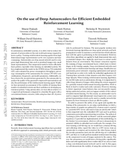 On the use of Deep Autoencoders for Efficient Embedded Reinforcement
  Learning