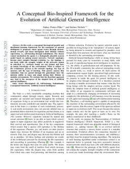 A Conceptual Bio-Inspired Framework for the Evolution of Artificial
  General Intelligence