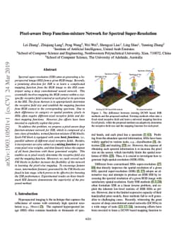 Pixel-aware Deep Function-mixture Network for Spectral Super-Resolution