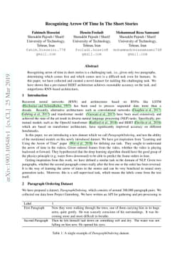 Recognizing Arrow Of Time In The Short Stories