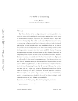 The Mode of Computing