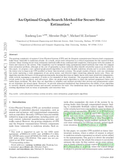 An Optimal Graph-Search Method for Secure State Estimation