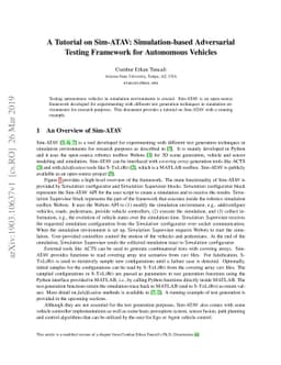 A Tutorial on Sim-ATAV: Simulation-based Adversarial Testing Framework
  for Autonomous Vehicles