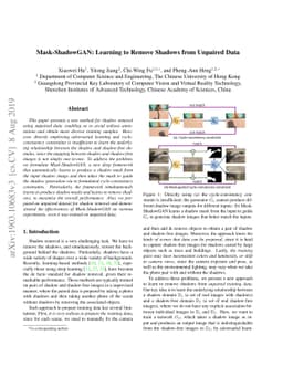 Mask-ShadowGAN: Learning to Remove Shadows from Unpaired Data