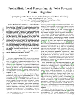 Probabilistic Load Forecasting via Point Forecast Feature Integration