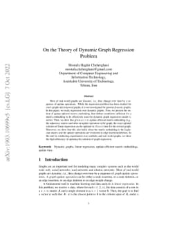 On the Theory of Dynamic Graph Regression Problem