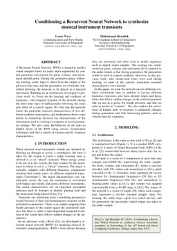 Conditioning a Recurrent Neural Network to synthesize musical instrument
  transients