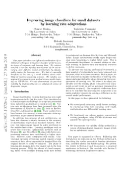 Improving image classifiers for small datasets by learning rate
  adaptations