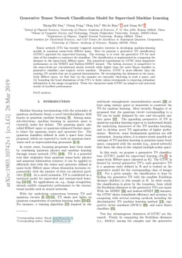 Generative Tensor Network Classification Model for Supervised Machine
  Learning