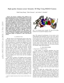 High-quality Instance-aware Semantic 3D Map Using RGB-D Camera