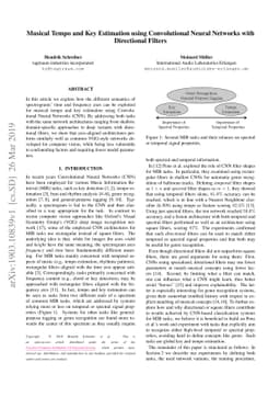 Musical Tempo and Key Estimation using Convolutional Neural Networks
  with Directional Filters