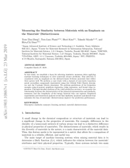 Measuring the Similarity between Materials with an Emphasis on the
  Materials Distinctiveness