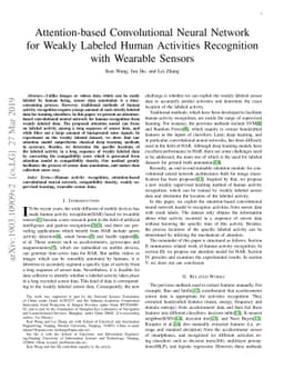 Attention-based Convolutional Neural Network for Weakly Labeled Human
  Activities Recognition with Wearable Sensors