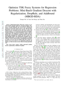 Optimize TSK Fuzzy Systems for Regression Problems: Mini-Batch Gradient
  Descent with Regularization, DropRule and AdaBound (MBGD-RDA)