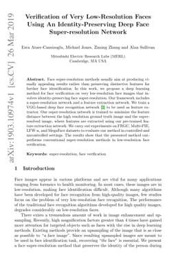 Verification of Very Low-Resolution Faces Using An Identity-Preserving
  Deep Face Super-Resolution Network