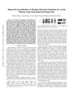 Improved Generalization of Heading Direction Estimation for Aerial
  Filming Using Semi-supervised Regression