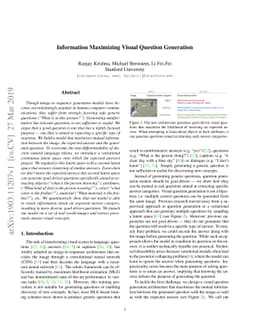 Information Maximizing Visual Question Generation