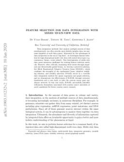 Feature Selection for Data Integration with Mixed Multi-view Data