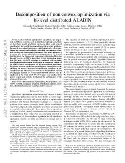 Decomposition of non-convex optimization via bi-level distributed ALADIN