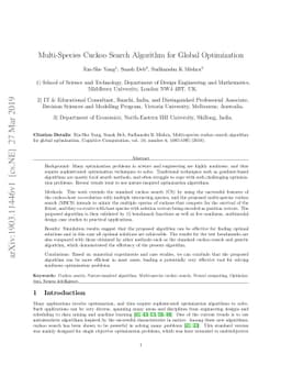 Multi-Species Cuckoo Search Algorithm for Global Optimization