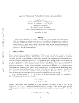 A Sober Look at Neural Network Initializations