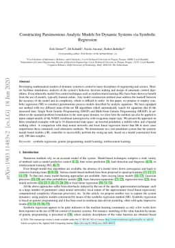 Constructing Parsimonious Analytic Models for Dynamic Systems via
  Symbolic Regression