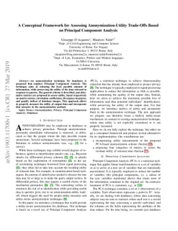 A Conceptual Framework for Assessing Anonymization-Utility Trade-Offs
  Based on Principal Component Analysis