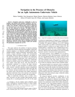 Navigation in the Presence of Obstacles for an Agile Autonomous
  Underwater Vehicle