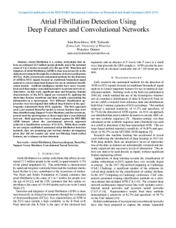 Atrial Fibrillation Detection Using Deep Features and Convolutional
  Networks
