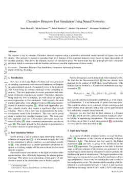 Cherenkov Detectors Fast Simulation Using Neural Networks