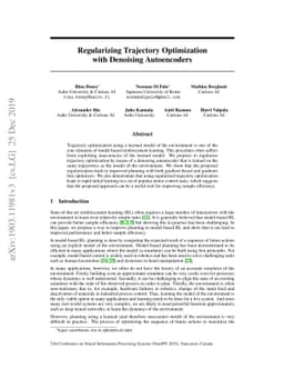 Regularizing Trajectory Optimization with Denoising Autoencoders