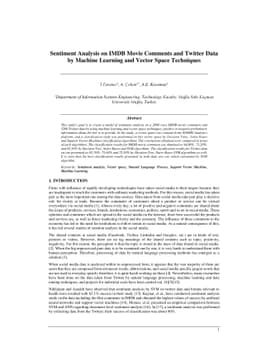 Sentiment Analysis on IMDB Movie Comments and Twitter Data by Machine
  Learning and Vector Space Techniques
