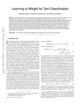 Learning to Weight for Text Classification