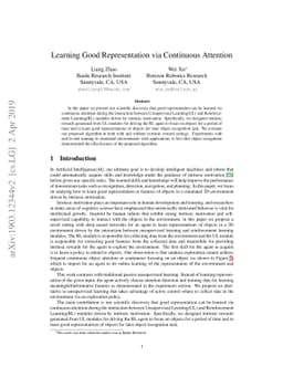 Learning Good Representation via Continuous Attention