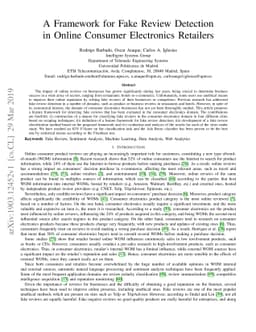 A framework for fake review detection in online consumer electronics
  retailers