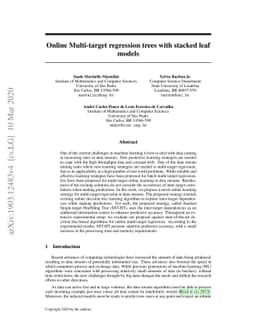 Online Multi-target regression trees with stacked leaf models