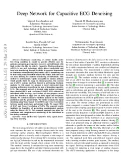 Deep Network for Capacitive ECG Denoising
