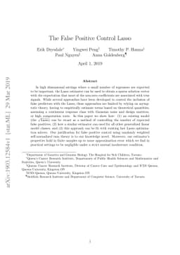 The False Positive Control Lasso