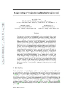 Engineering problems in machine learning systems