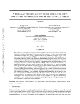 A Gaussian process latent force model for joint input-state estimation
  in linear structural systems
