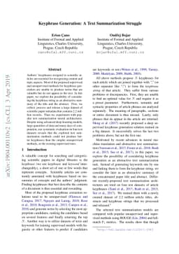 Keyphrase Generation: A Text Summarization Struggle