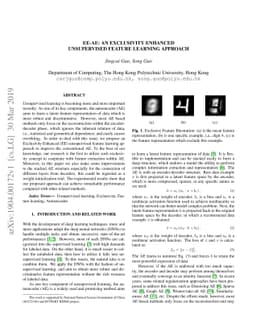 EE-AE: An Exclusivity Enhanced Unsupervised Feature Learning Approach