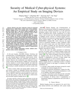 Security of Medical Cyber-physical Systems: An Empirical Study on
  Imaging Devices