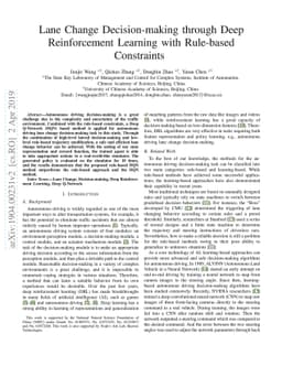 Lane Change Decision-making through Deep Reinforcement Learning with
  Rule-based Constraints